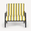 Living Rooms<Fornasetti Outdoor Armchair Rigato Yellow/White/Black
