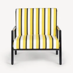 Living Rooms<Fornasetti Outdoor Armchair Rigato Yellow/White/Black