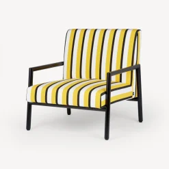 Living Rooms<Fornasetti Outdoor Armchair Rigato Yellow/White/Black