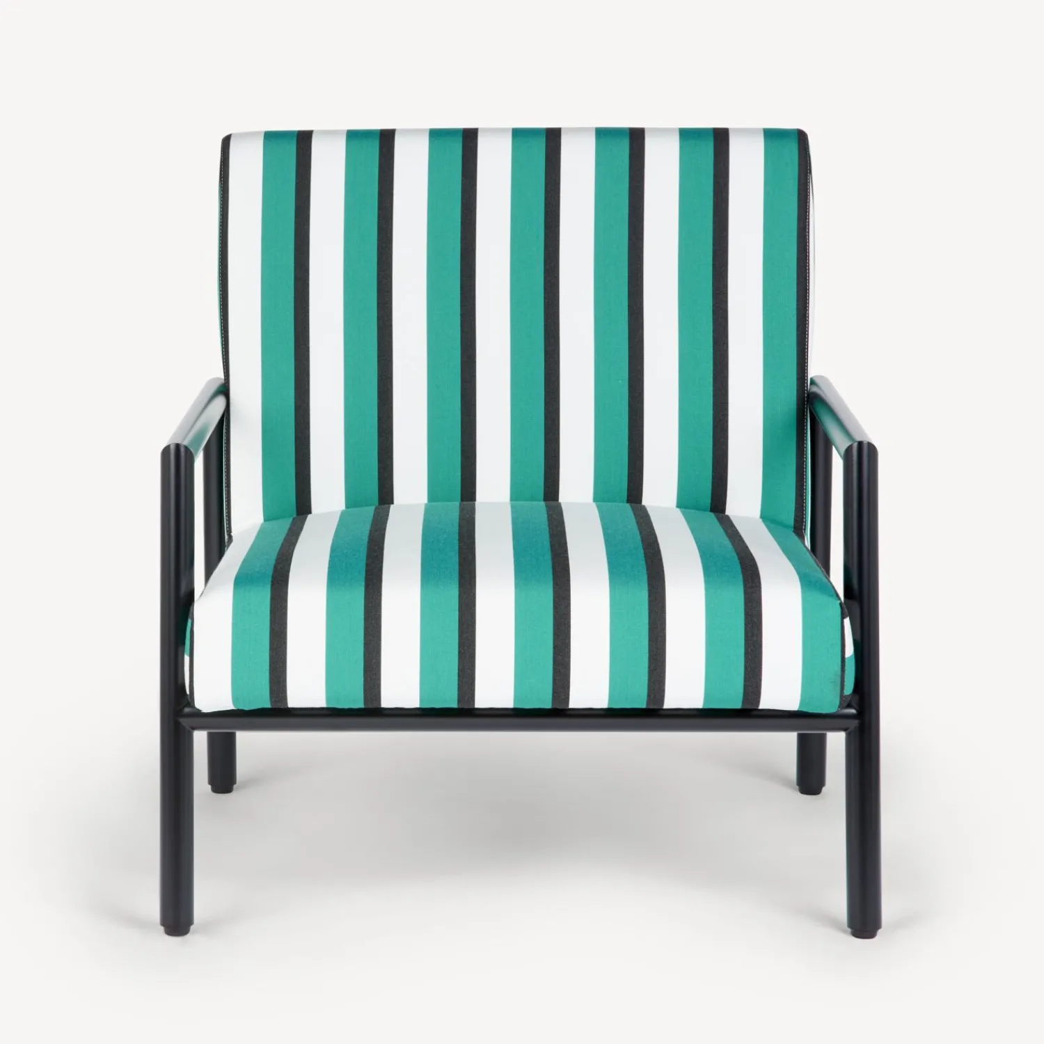 Living Rooms<Fornasetti Outdoor Armchair Rigato Green/White/Black