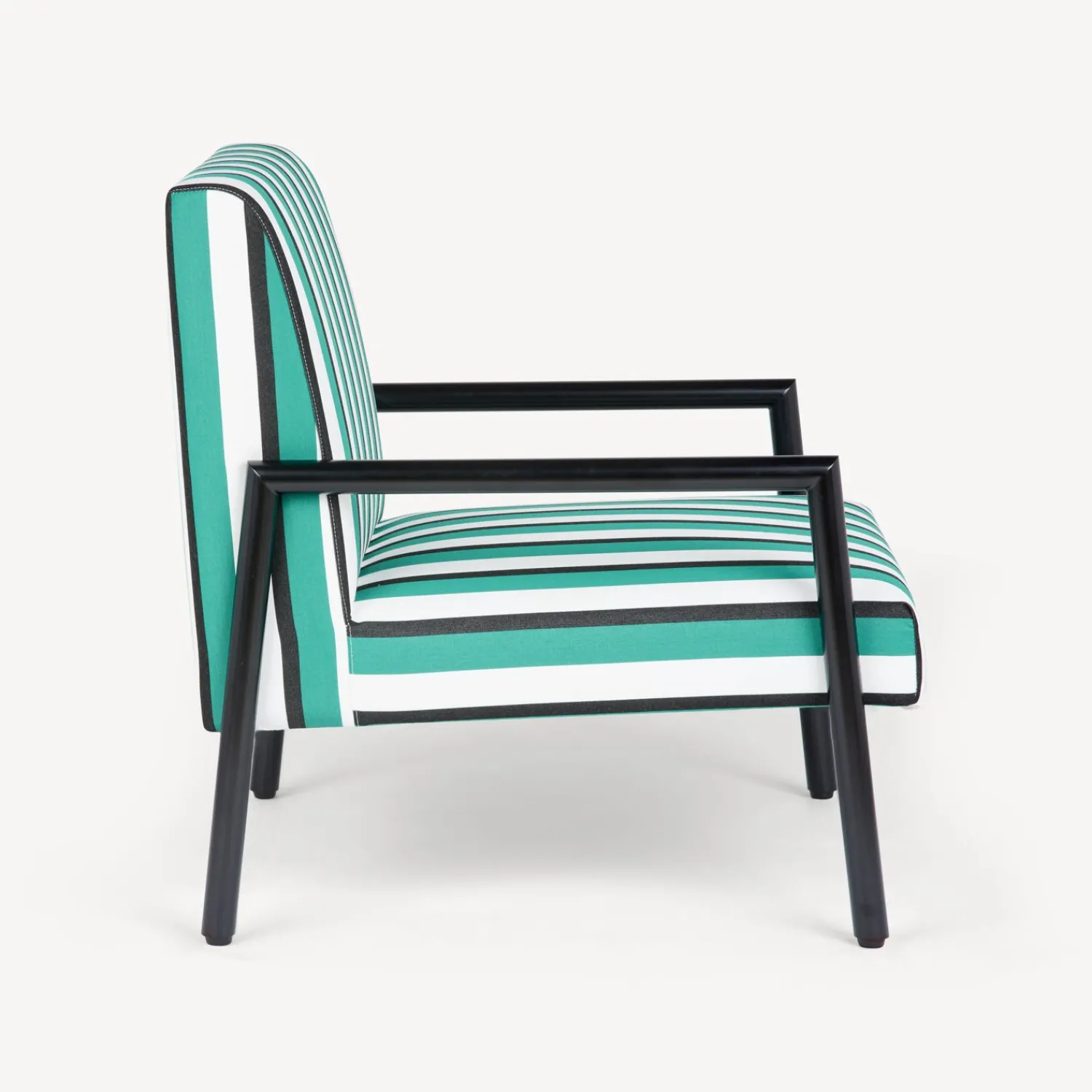 Living Rooms<Fornasetti Outdoor Armchair Rigato Green/White/Black