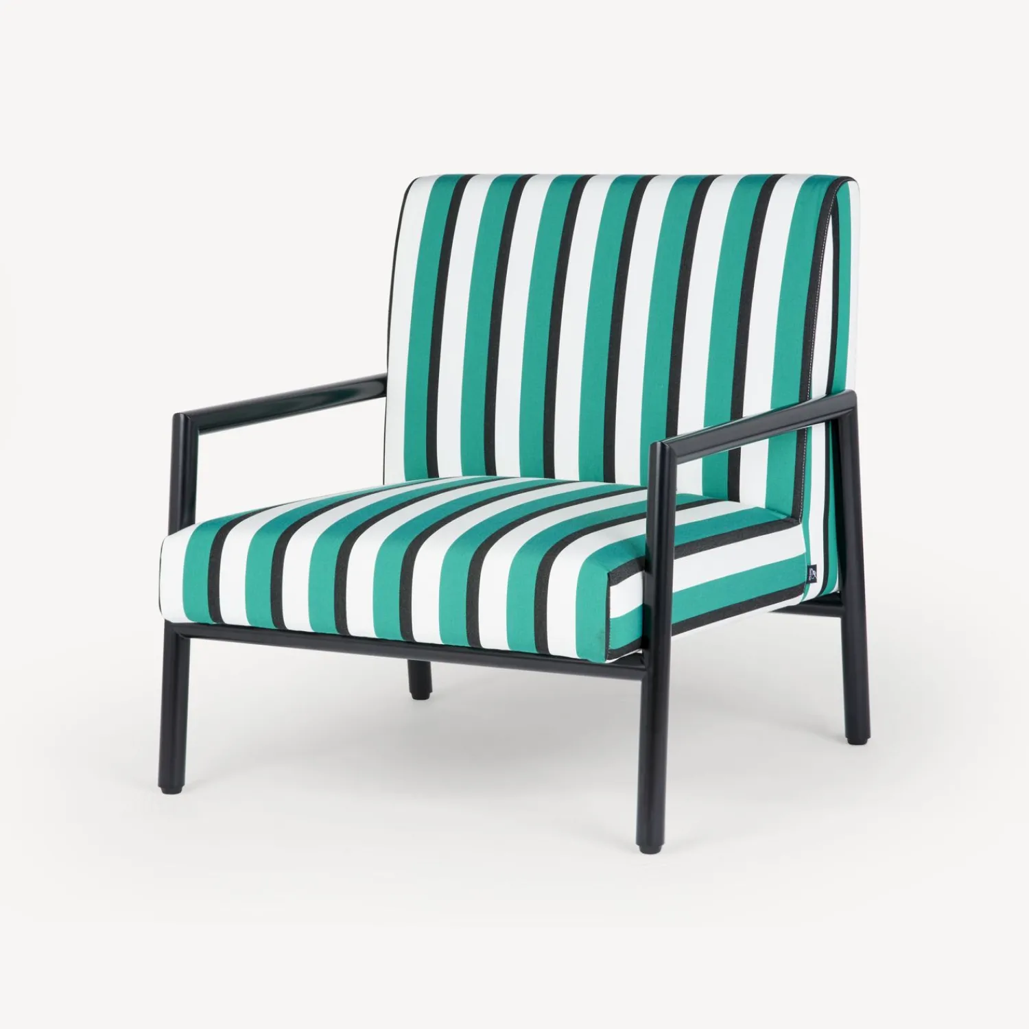 Living Rooms<Fornasetti Outdoor Armchair Rigato Green/White/Black