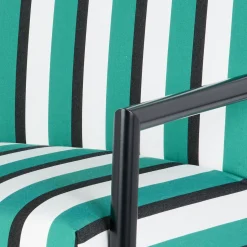 Living Rooms<Fornasetti Outdoor Armchair Rigato Green/White/Black