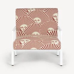 Living Rooms<Fornasetti Outdoor Armchair Soli A Ventaglio Rust/Ecru/White