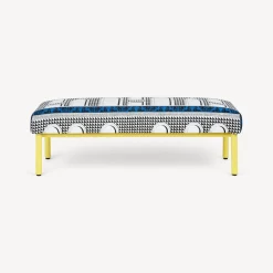 Living Rooms<Fornasetti Outdoor Bench Facciata Quattrocentesca White/Black/Yellow