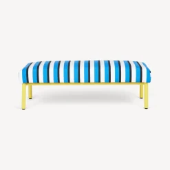 Living Rooms<Fornasetti Outdoor Bench Rigato Turquoise/White/Yellow