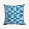 Cushions<Fornasetti Outdoor Cushion Losanghe Turquoise/White