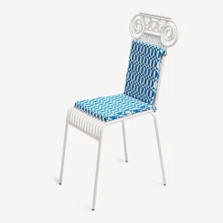 Outdoor Cushions<Fornasetti Outdoor Cushion Losanghe For Chair Capitellum Turquoise/White