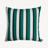 Cushions<Fornasetti Outdoor Cushion Rigato Green/White/Black