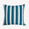 Cushions<Fornasetti Outdoor Cushion Rigato Turquoise/White/Black