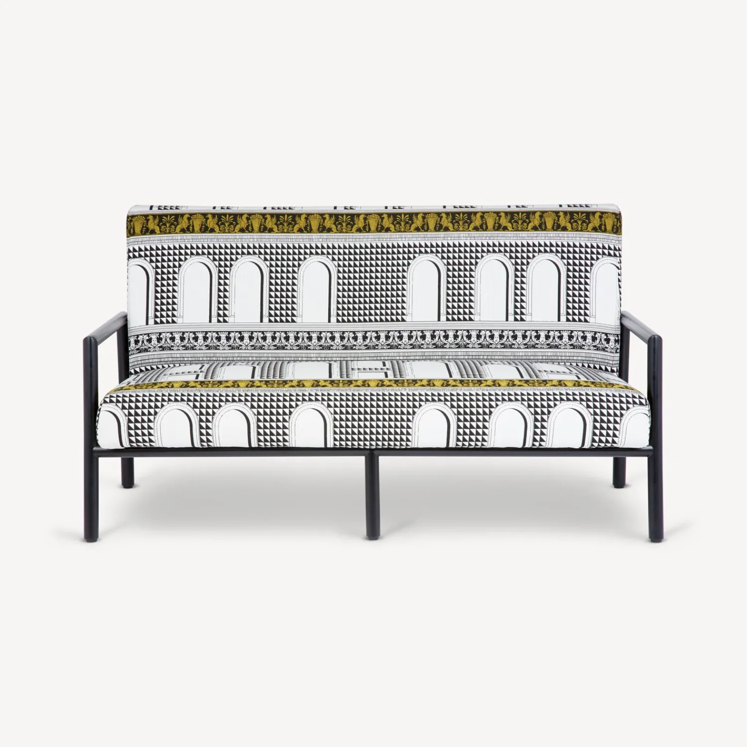 Living Rooms<Fornasetti Outdoor Sofa Facciata Quattrocentesca White/Black/Yellow