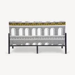 Living Rooms<Fornasetti Outdoor Sofa Facciata Quattrocentesca White/Black/Yellow