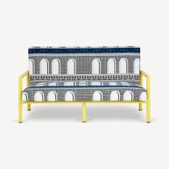 Living Rooms<Fornasetti Outdoor Sofa Facciata Quattrocentesca White/Black/Turquoise