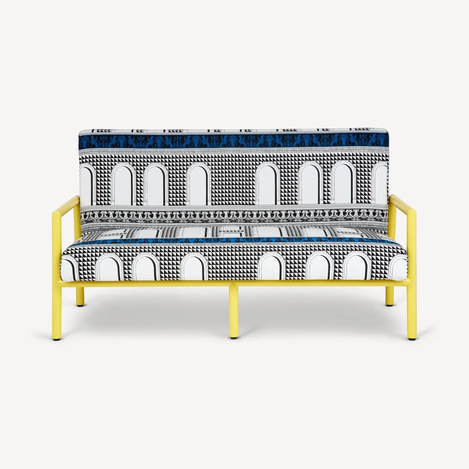 Living Rooms<Fornasetti Outdoor Sofa Facciata Quattrocentesca White/Black/Turquoise