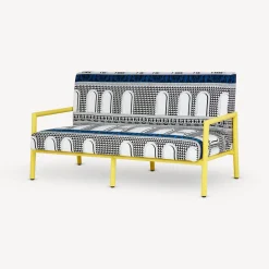 Living Rooms<Fornasetti Outdoor Sofa Facciata Quattrocentesca White/Black/Turquoise