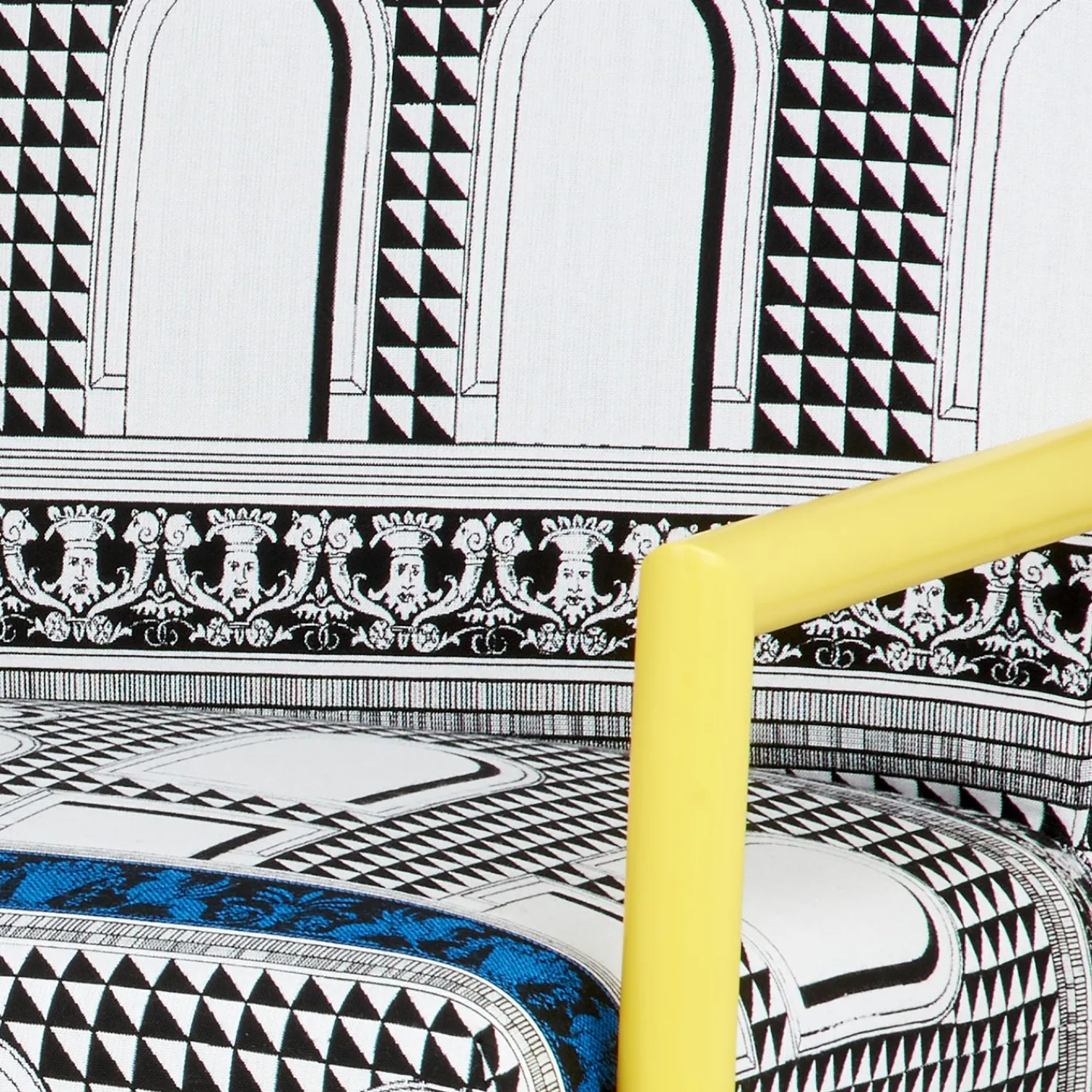 Living Rooms<Fornasetti Outdoor Sofa Facciata Quattrocentesca White/Black/Turquoise