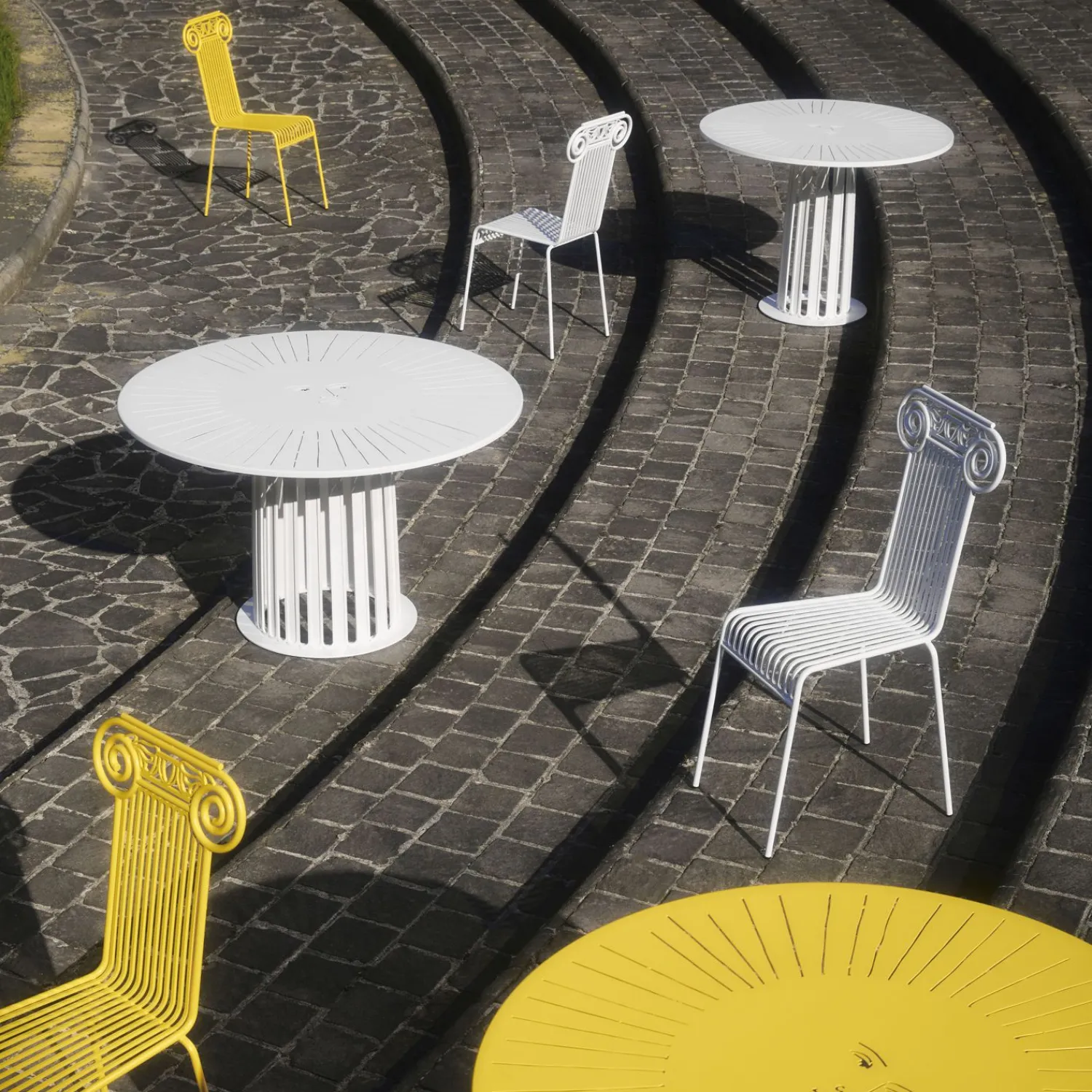 Tables<Fornasetti Outdoor Table Ara Solis White