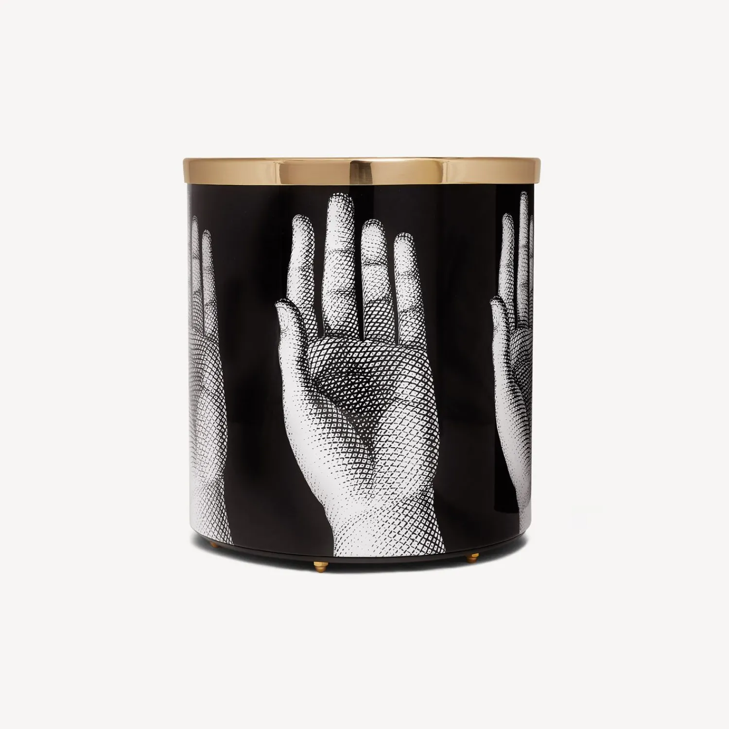 Paper Baskets<Fornasetti Paper Basket Mani White/Black/Gold