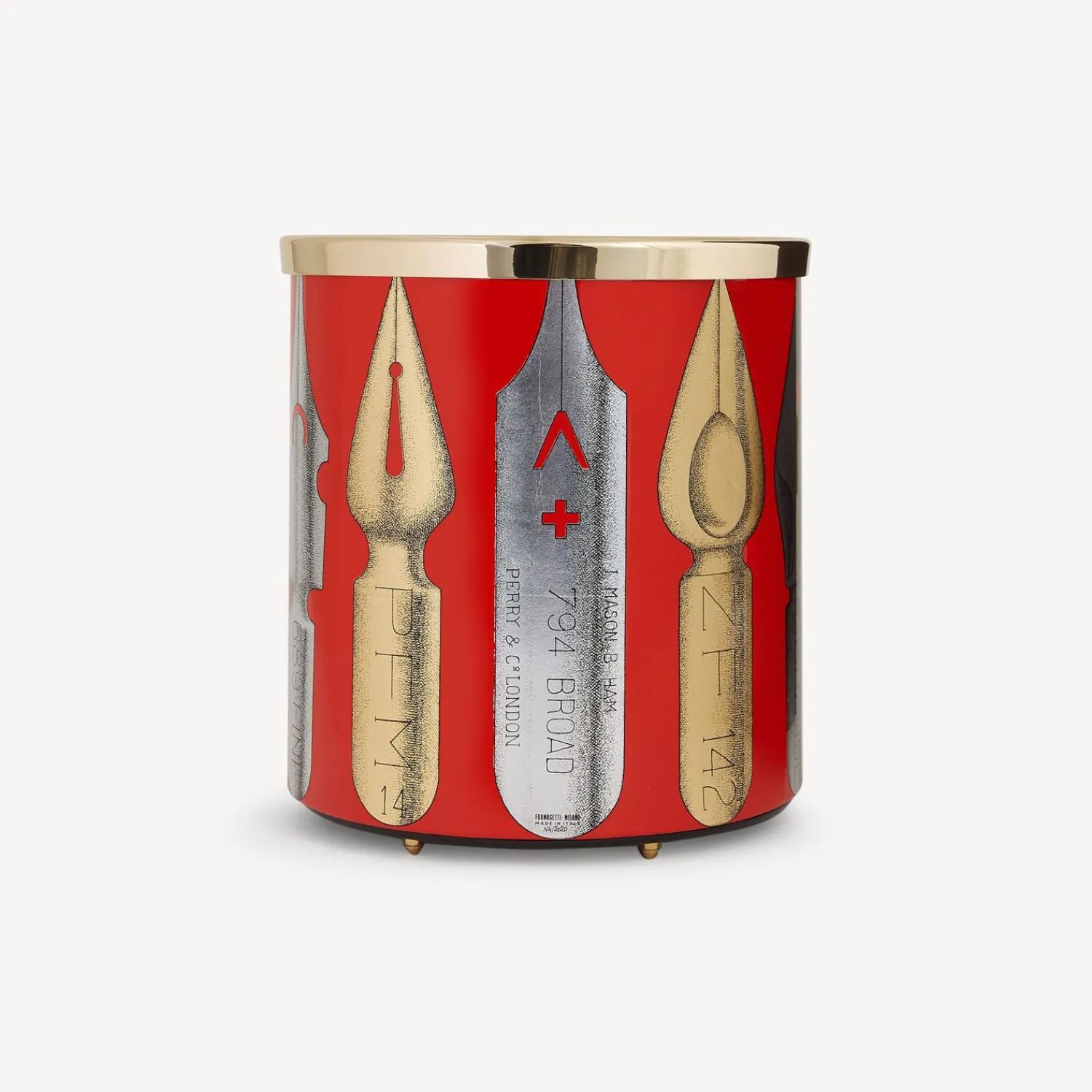 Paper Baskets<Fornasetti Paper Basket Pennini Gold/Silver/Red