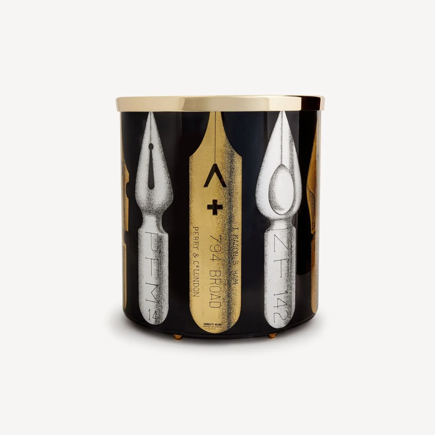 Paper Baskets<Fornasetti Paper Basket Pennini Gold/Silver/Black