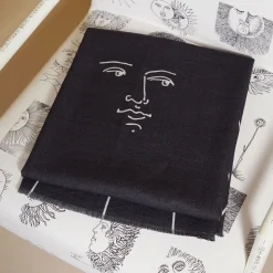 Plaid<Fornasetti Plaid Solitudine White/Black