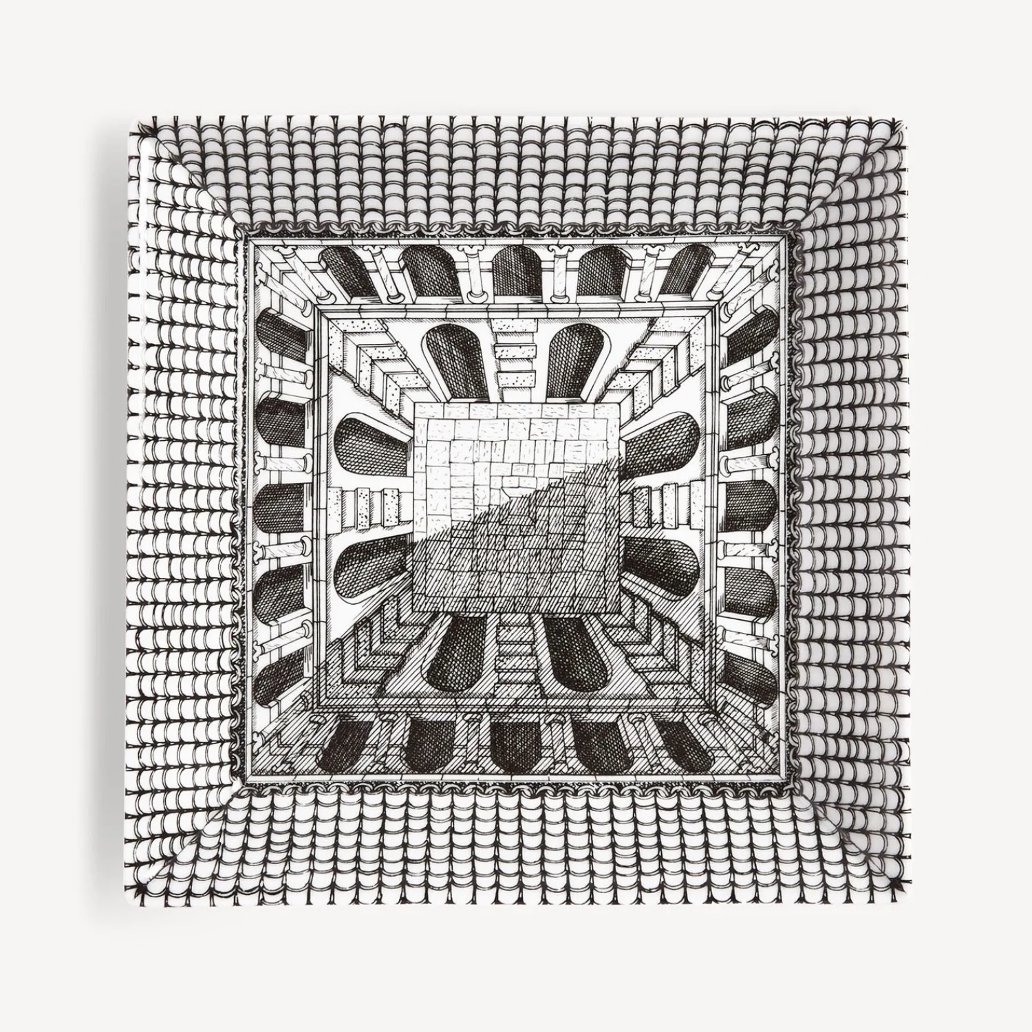 Decorative Plates<Fornasetti Plate Architettura White/Black