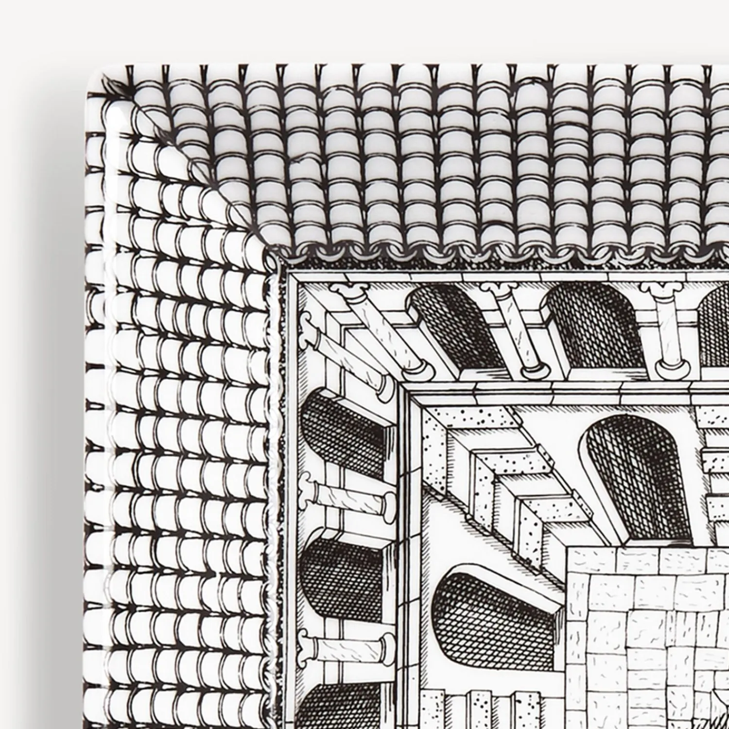 Decorative Plates<Fornasetti Plate Architettura White/Black