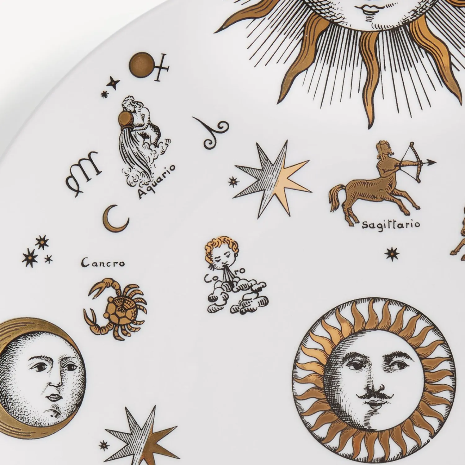 Decorative Plates<Fornasetti Plate Astronomici White/Black/Gold