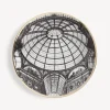 Decorative Plates<Fornasetti Plate Cupola Galleria Di Milano White/Black/Gold