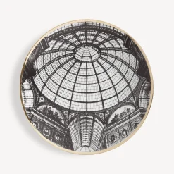 Decorative Plates<Fornasetti Plate Cupola Galleria Di Milano White/Black/Gold