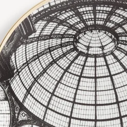 Decorative Plates<Fornasetti Plate Cupola Galleria Di Milano White/Black/Gold