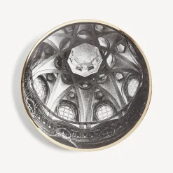 Decorative Plates<Fornasetti Plate Cupola S. Lorenzo (Torino) White/Black/Gold