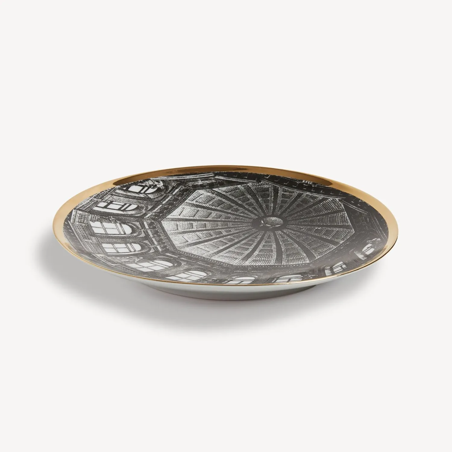 Decorative Plates<Fornasetti Plate Cupola Santa Maria Della Salute (Venezia) White/Black/Gold