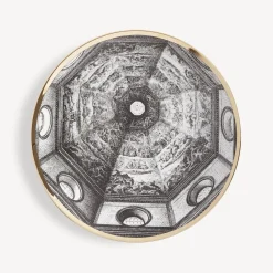 Decorative Plates<Fornasetti Plate Cupola Santa Maria Del Fiore (Firenze) White/Black/Gold