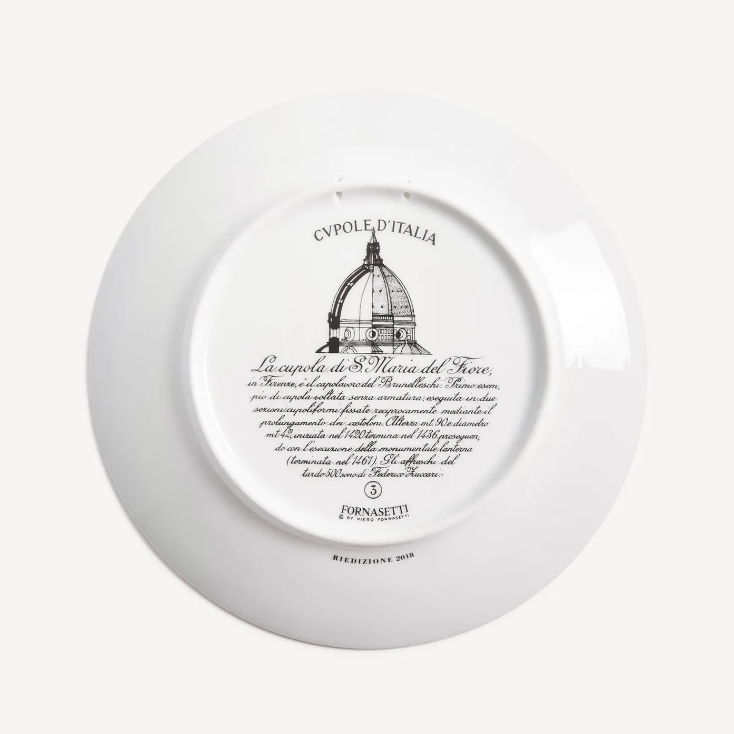 Decorative Plates<Fornasetti Plate Cupola Santa Maria Del Fiore (Firenze) White/Black/Gold