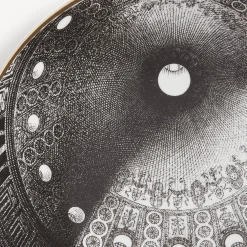 Decorative Plates<Fornasetti Plate Cupola Tiburio Di S. Maria Delle Grazie (Milano) White/Black/Gold