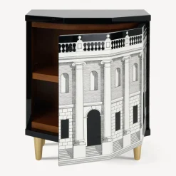 Cabinets<Fornasetti Polyhedric Bedside Table Casa Con Colonne White/Black