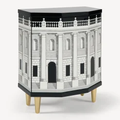Cabinets<Fornasetti Polyhedric Bedside Table Casa Con Colonne White/Black