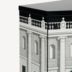 Cabinets<Fornasetti Polyhedric Bedside Table Casa Con Colonne White/Black