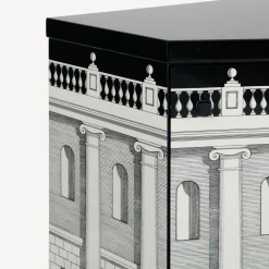 Cabinets<Fornasetti Polyhedric Bedside Table Casa Con Colonne White/Black