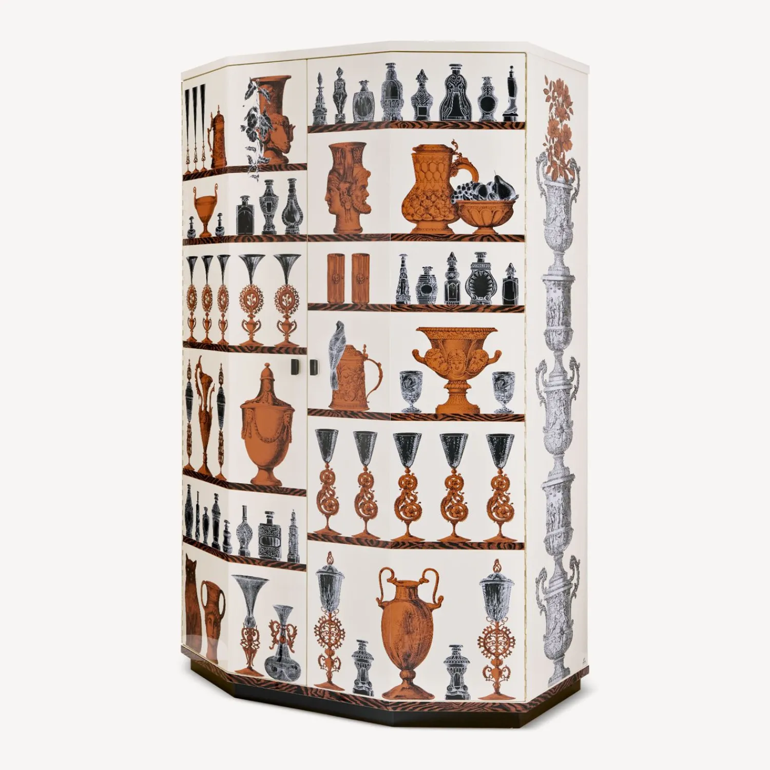 Curved Cabinets<Fornasetti Polyhedric Curved Bar Cabinet Vasi Multicolour