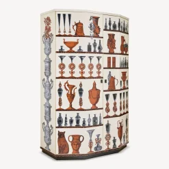 Curved Cabinets<Fornasetti Polyhedric Curved Bar Cabinet Vasi Multicolour