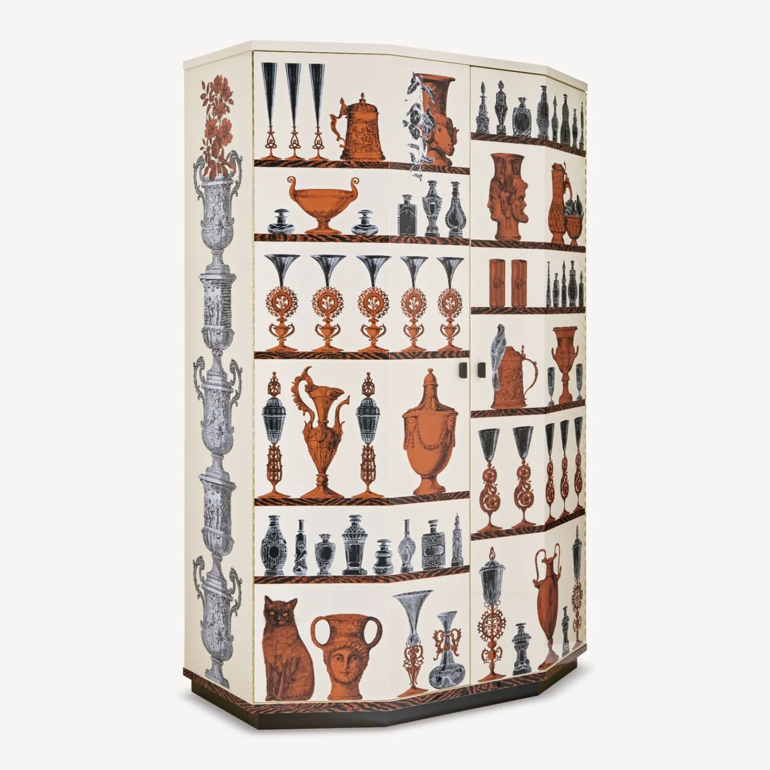 Curved Cabinets<Fornasetti Polyhedric Curved Bar Cabinet Vasi Multicolour