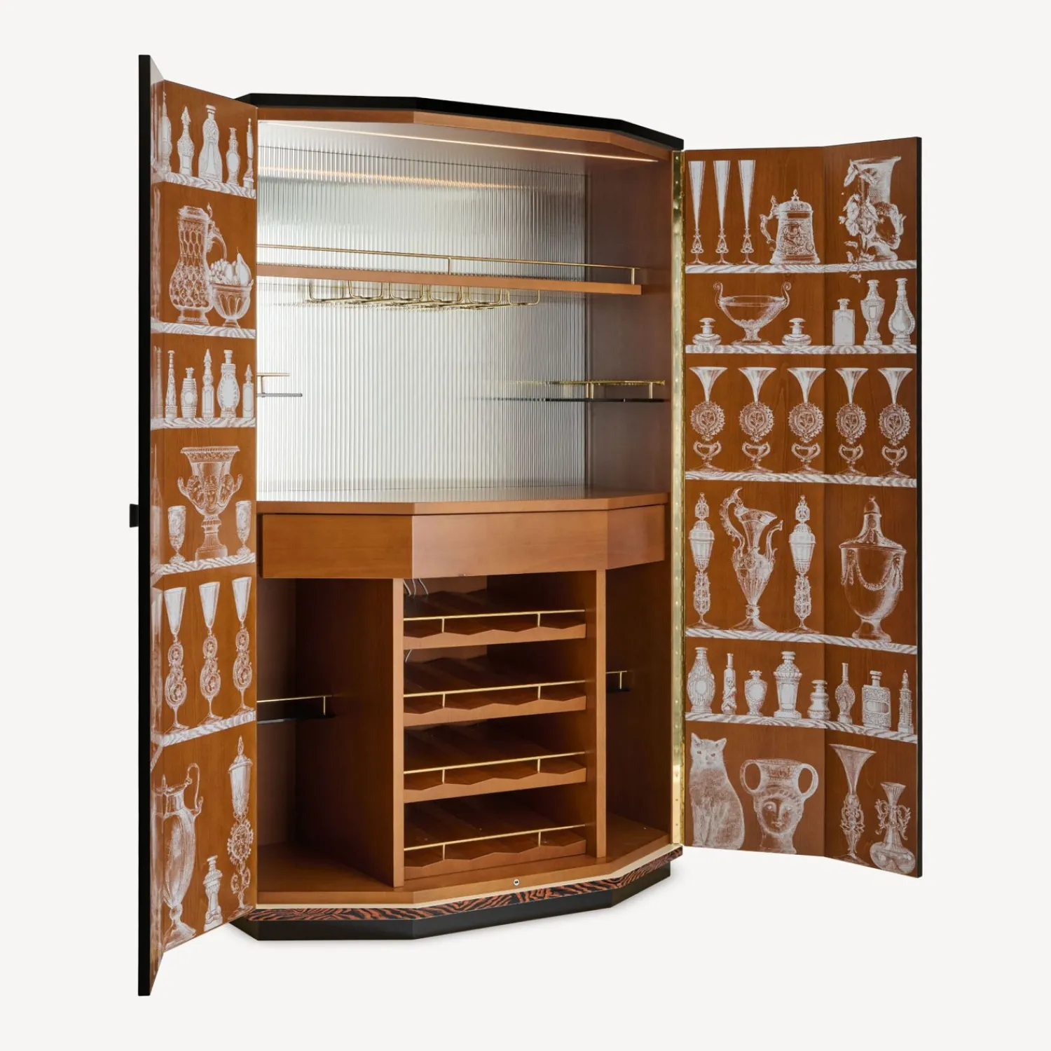 Curved Cabinets<Fornasetti Polyhedric Curved Bar Cabinet Vasi Multicolour