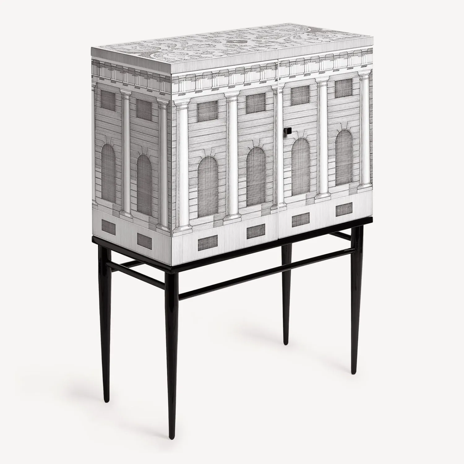 Cabinets<Fornasetti Raised Small Sideboard Architettura White/Black
