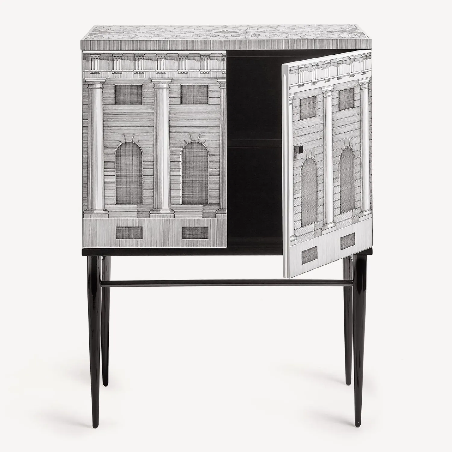 Cabinets<Fornasetti Raised Small Sideboard Architettura White/Black