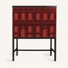 Cabinets<Fornasetti Raised Small Sideboard Facciata Quattrocentesca Red/Black