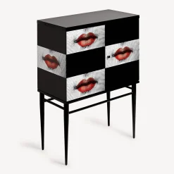 Cabinets<Fornasetti Raised Small Sideboard Kiss White/Black/Red