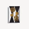 Design Ashtrays<Fornasetti Rectangular Ashtray Chiavi And Rombi White/Black/Gold
