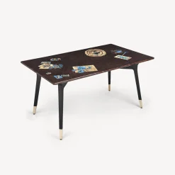Tables<Fornasetti Rectangular Table Oggetti Sparsi Multicolour